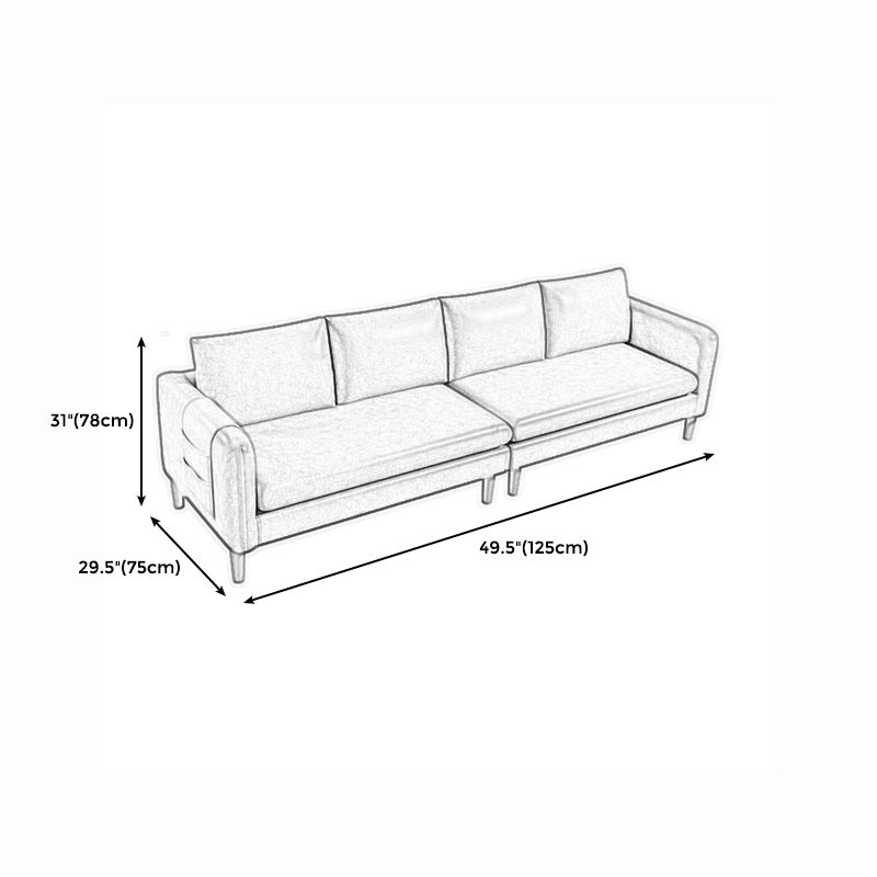 Mordern Square Arm Sofa with Tight Back Convertible Sofa for Living Room, Apartment