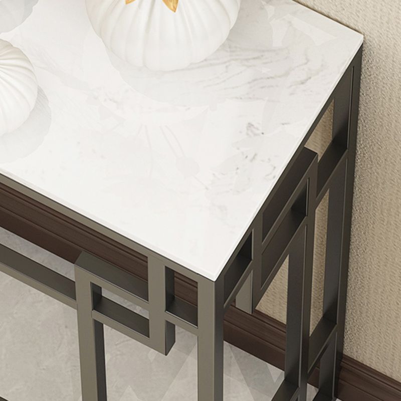 Modern Sofa Console Table Antique Finish Console Accent Table in Marble