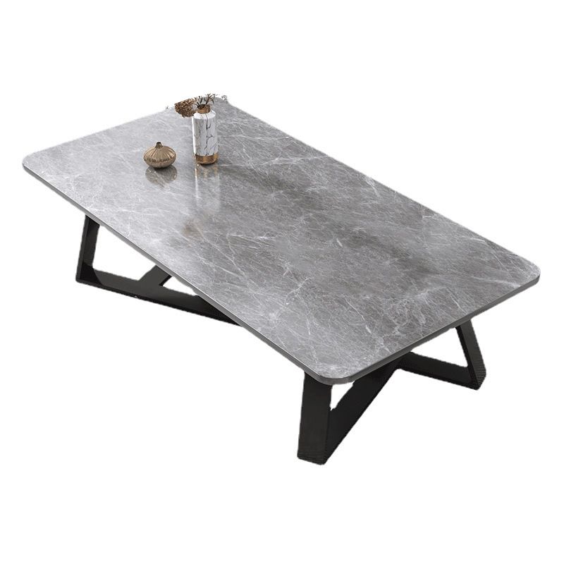 17.72" Tall Glam Style Coffee Cocktail Table Slate Rectangular Coffee Table
