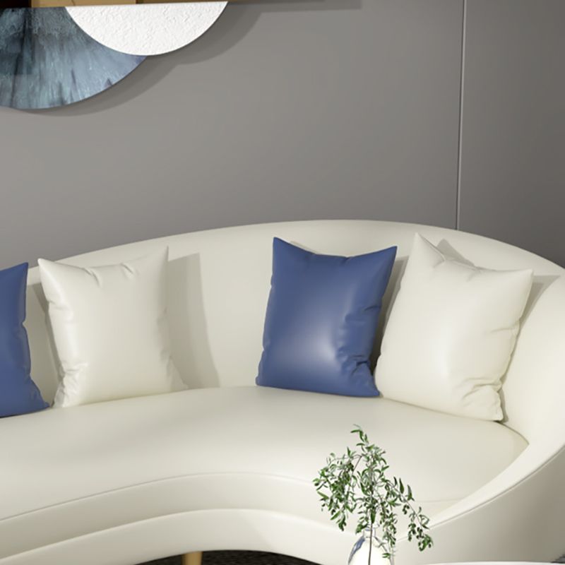 Solid Color Contemporary Sofa Tight Seat Foam Sloped Arms Settee