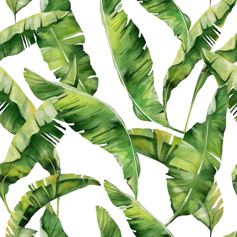 Customized Tropical Leaves Wall Mural Indoor Decoration Mural for Sitting Room