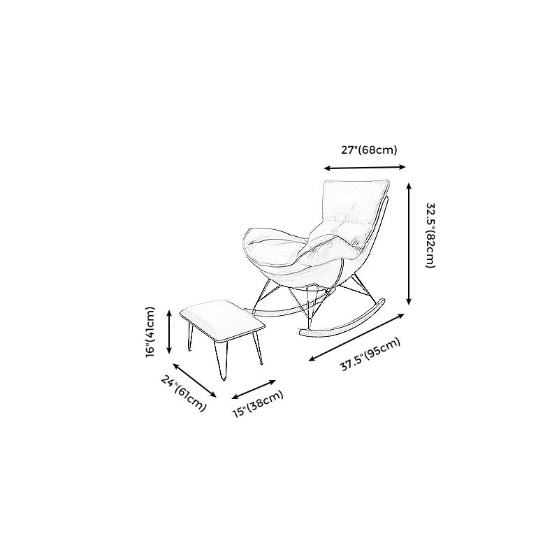 Modern Armless Accent Chair Faux Leather & Velet Lounge Chair with High Back