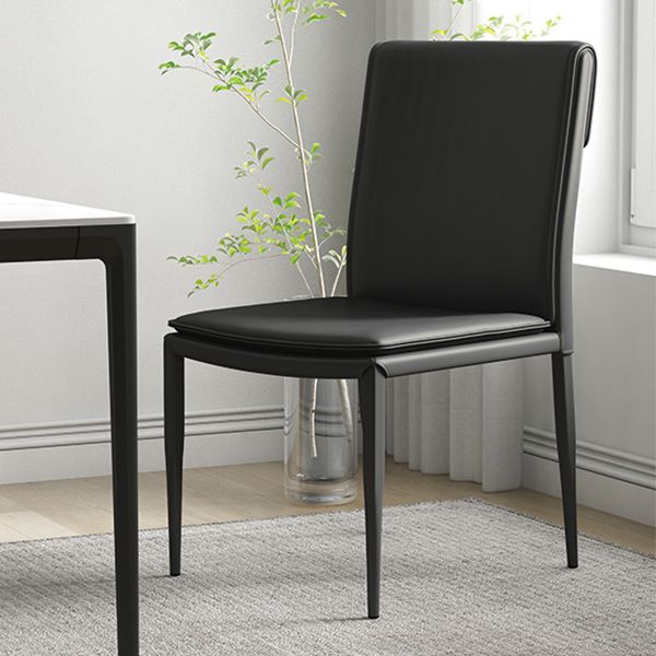 Kitchen Armless Metal Dining Chairs Home Side Chair with Upholstered