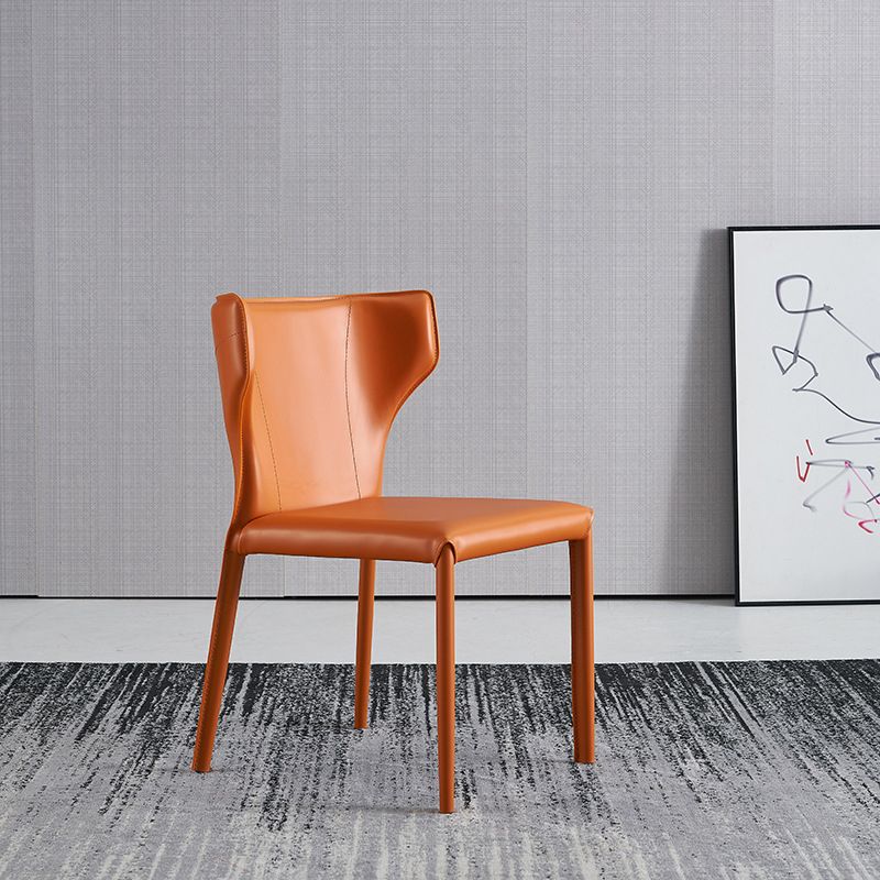 Contemporary Style Chair Armless Side Chairs with Metal Legs for Kitchen