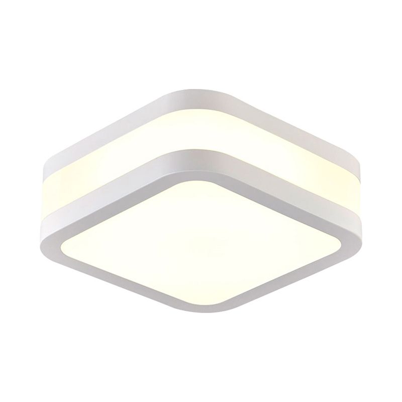 Black/White Cuboid Flush Ceiling Light Simple Style Acrylic LED Ceiling Lamp in Warm/White Light
