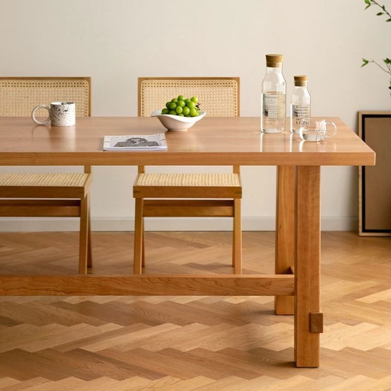 Industrial 1/4/6 Pieces Dining Set Rectangle Pine Wood Dining Table for Dining Room