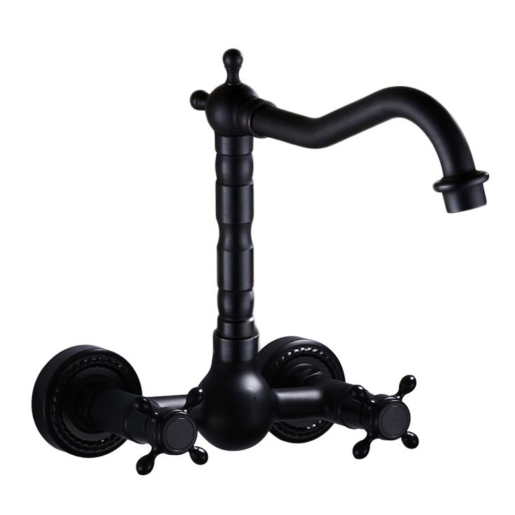 Traditional Wall Mounted Metal Tub Filler Low Arc Waterfall Bathroom Faucet