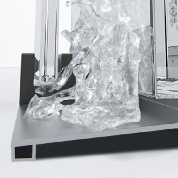 Simple In-line Shower Bath Door Glass and Metal Bathroom Shower Door