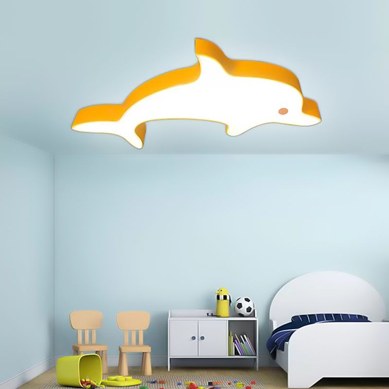 Animal Dolphin LED-inbouwlamp van acrylmetaal voor kinderslaapkamer