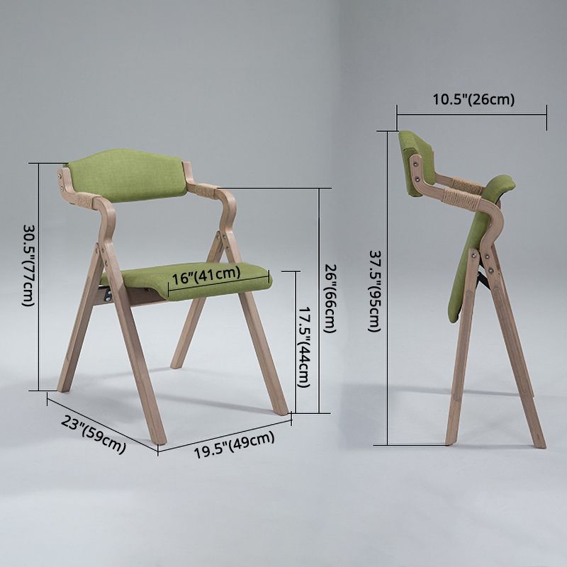 Home Contemporary Arm Chair Open Back Upholstered Wood Folding Dining Room Chair
