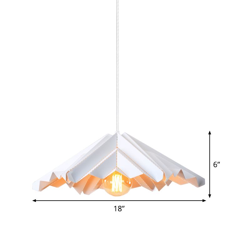 Jupe Shape Bedroom suspension d'éclairage de fer 1 tête lampe à plafond pendentif moderne en blanc