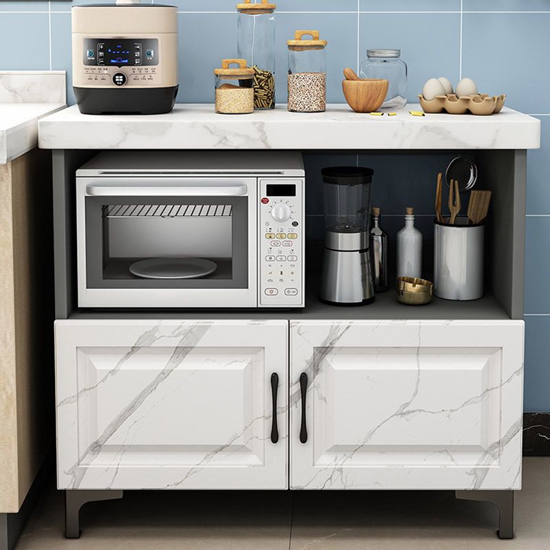 Dining Room Kitchen Island Marble Modern Prep Table with Storage Cabinet