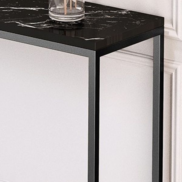 11" W Contemporary Console Table Stone Rectangle Accent Table