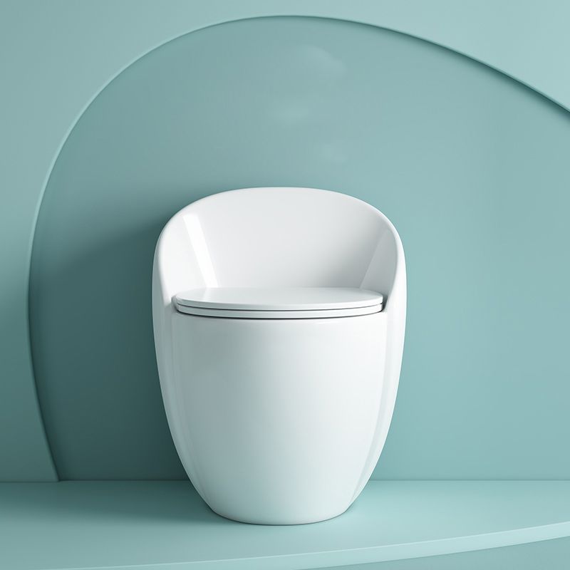 Modern Floor Mount Flush Toilet Ceramic Siphon Jet Urine Toilet with Seat for Bathroom