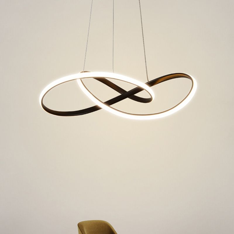 Estilo moderno forma espiral arenniier de metal 1 lámpara de lámpara de luz luz