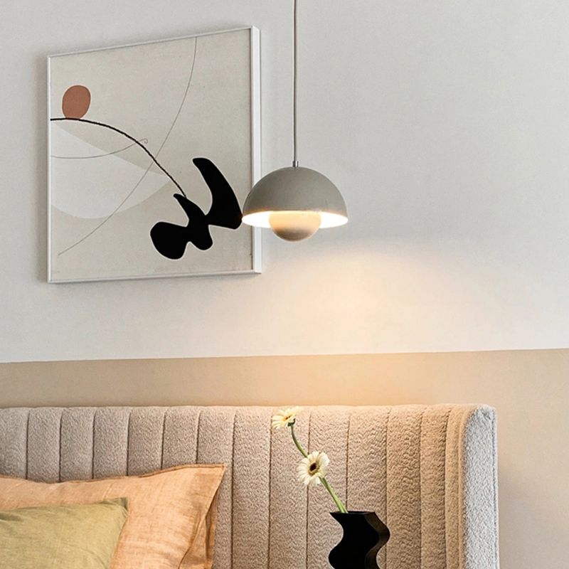 Round Shape Metal Hanging Light Nordic Macarons 1-Light Hanging Mounted Light