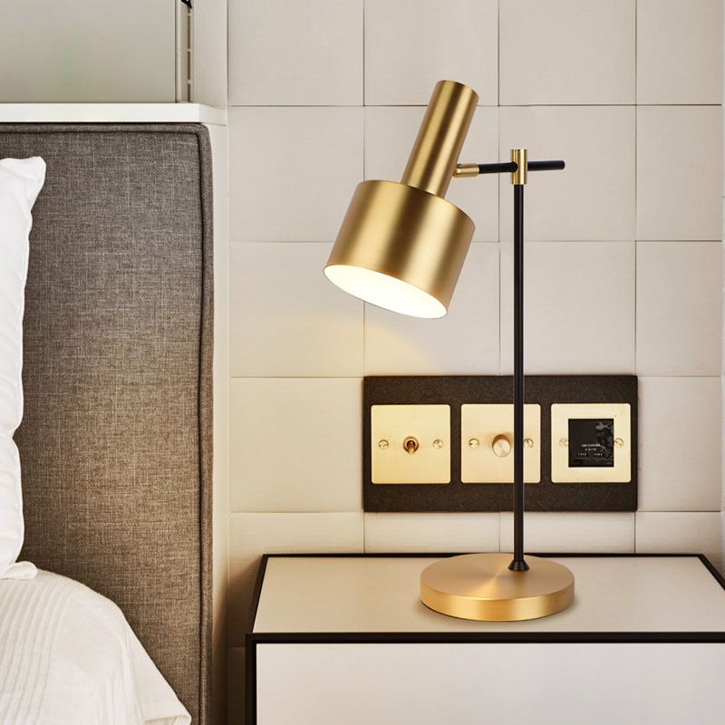 One Light Metal Desk Lamp Postmodern Gold Task Lighting for Bedroom Living Room