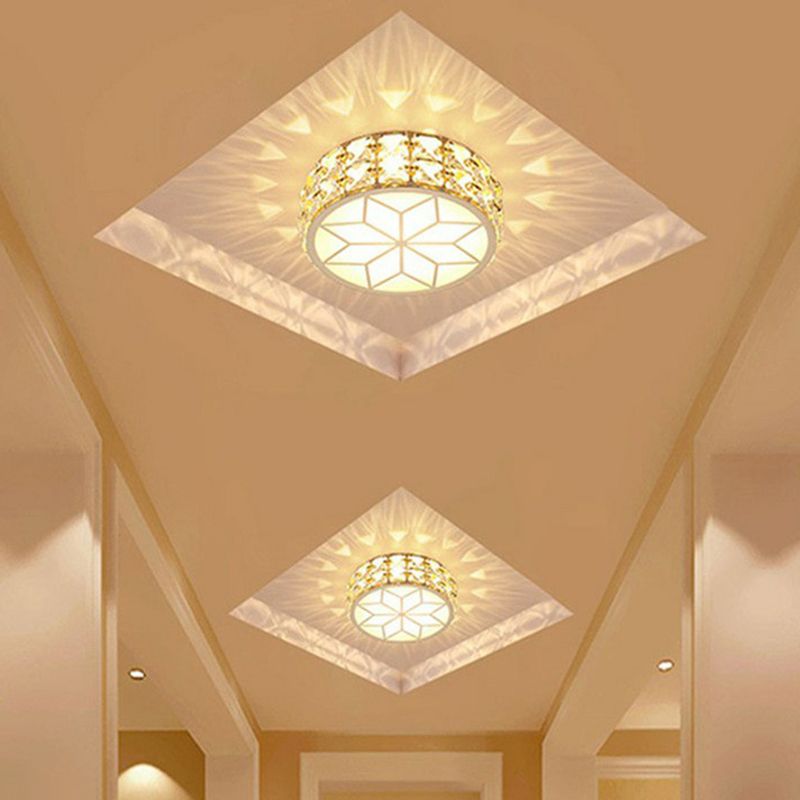 Drum Geformte Flush Mount Lighting Minimalist Crystal LED Flush Mount Halterung für den Einstiegspunkt