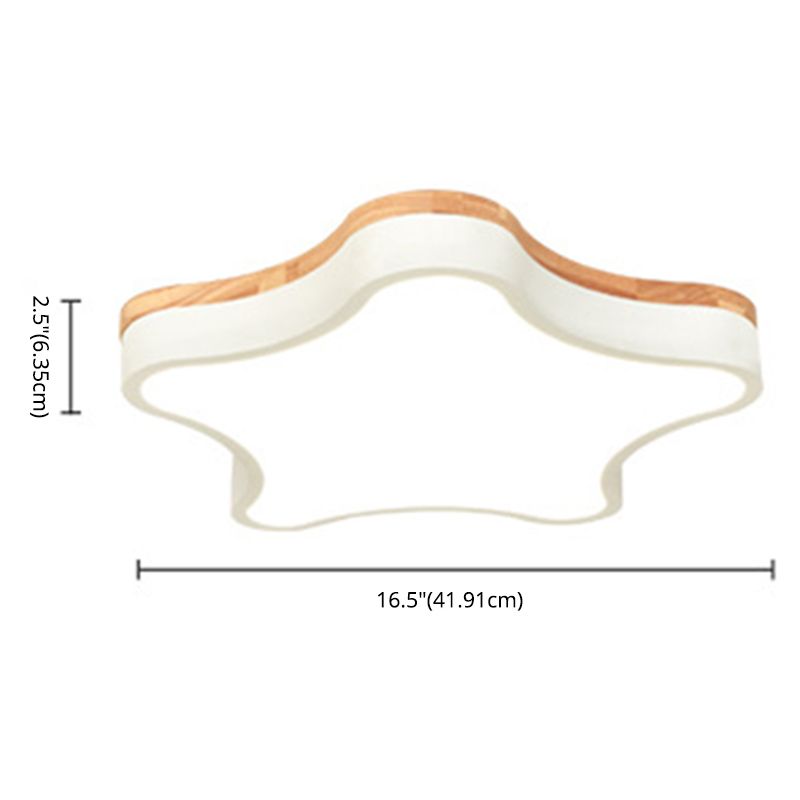 Nordic Macaron Schlafzimmer Deckenleuchte Sternform Gummi Holz Acryl Lampenschirm Kinderzimmer