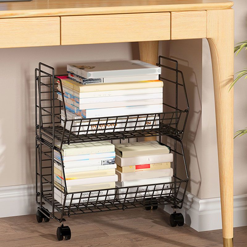 Modern Metal Bookcase, Geometric Bookshelf for Living Room, 17" L X 10.5" W