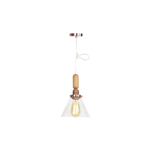 Globe/Cone/Small Bell Pendant Lighting Vintage Clear Glass 1 Licht Roségoud/Chrome hangende lamp met verstelbaar koord