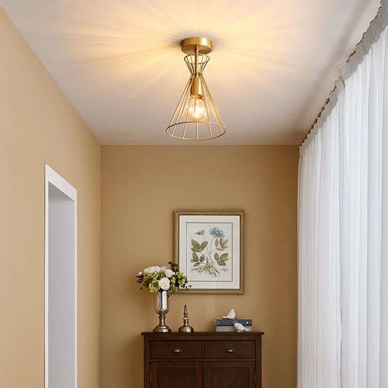 1-Light Ceiling Lamp Modern Style Glass Ceiling Lighting for Living Room