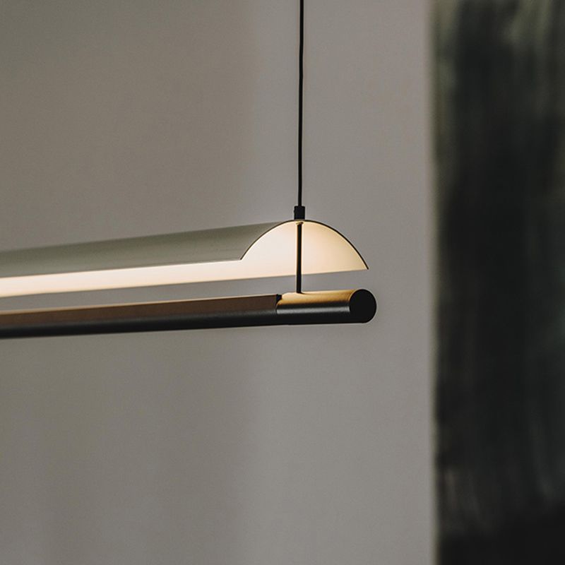 Luminaire à île blanc métal