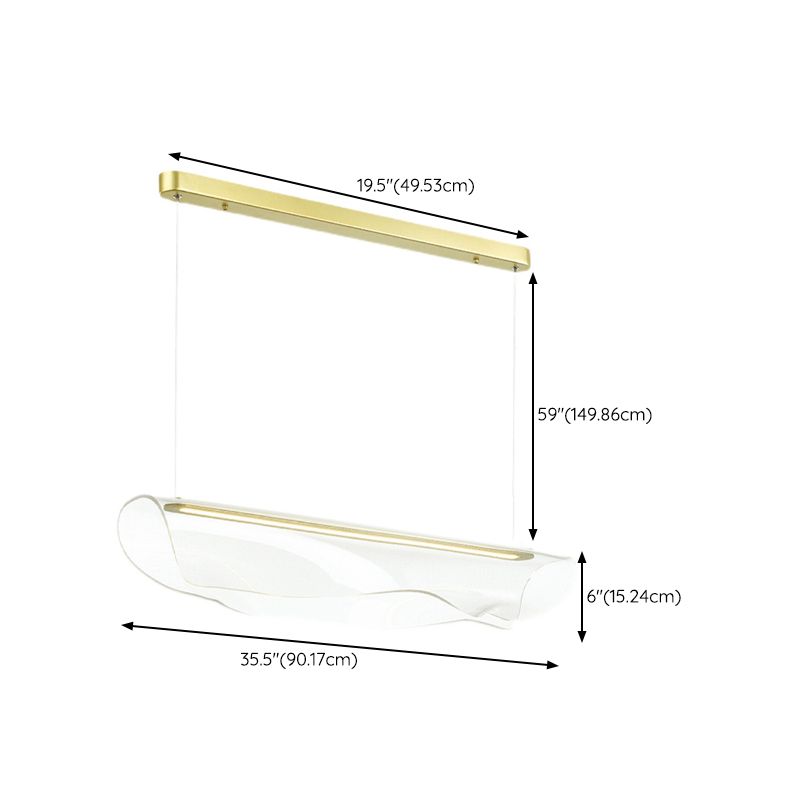 LED Island Lamp Modern Simple Island Hanging Light with Acrylic Shade for Dining Room