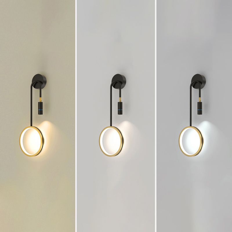Luces de pared de forma de geometría de estilo de montaje de pared de metal de estilo de metal moderno en negro