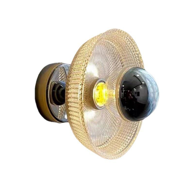 Contemporary Clear Glass Wall Mounted Fixture Round Wall Lighting