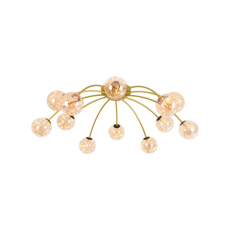 Lámpara de techo redondo de vidrio lámpara de montaje semi rasciquete led simple