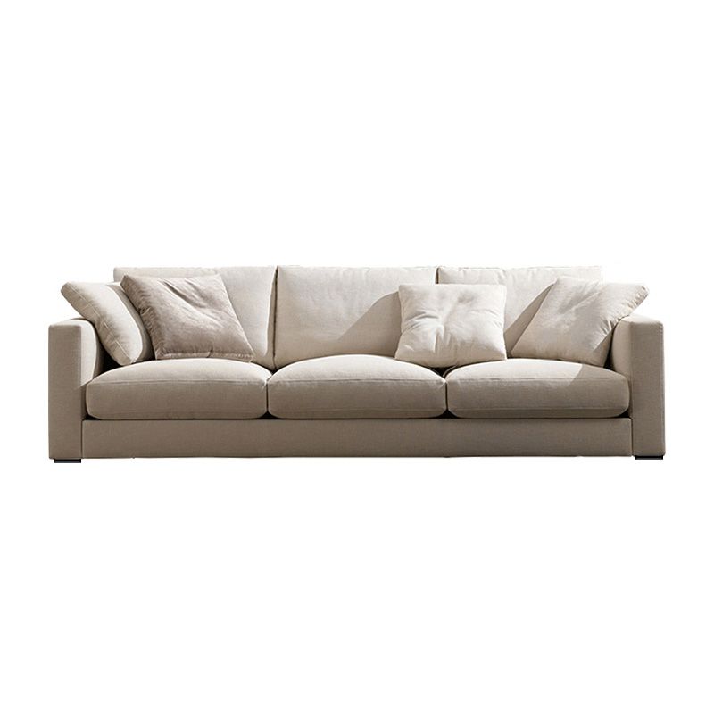 Sponge/latex Seat Filling Imitation Leather & Cotton & Linen Upholstered Rectangular Sofa