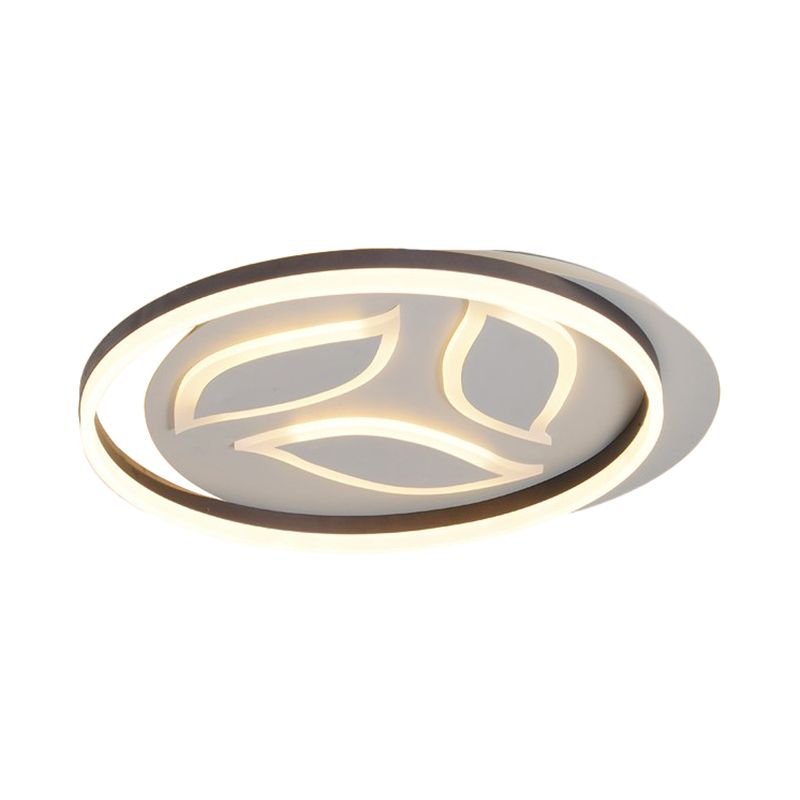 Dormitorio LED Montaje semi rascuble con tono de metal de hoja Modernista Marrón semi Luz de montaje de montaje en luz blanca/cálida