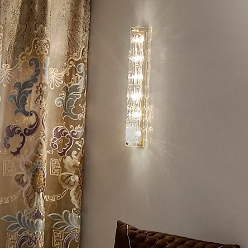 Brass Cylinder Wall Light Modern Gold Wall Sconce with Glass for Living Room