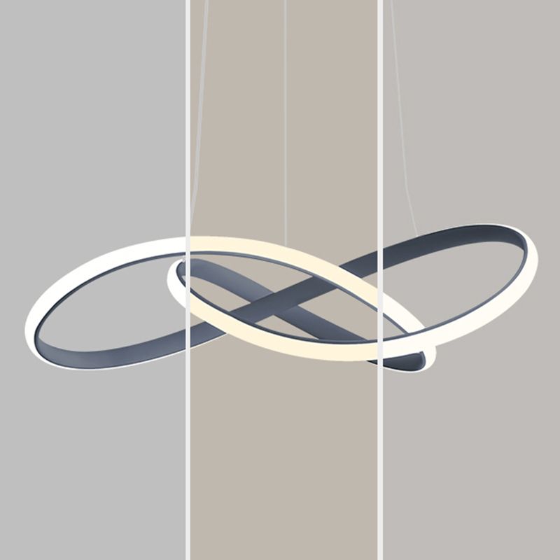 Linear Shape Chandelier Lamp Modern Single Light LED Hanging Light for Bedroom