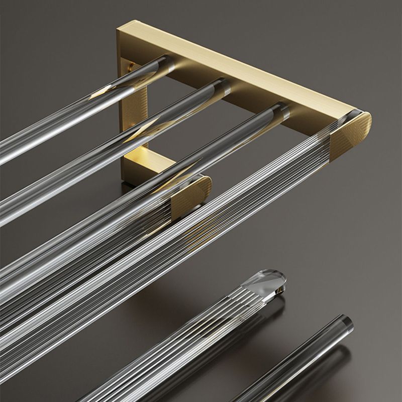 Modern Bathroom Accessory Set in Gold Metal and Acrylic Bath Hardware Set