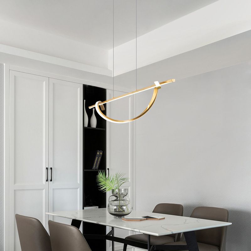 2-Light Geometric Island Lighting Modern Metal Island Pendant Lights