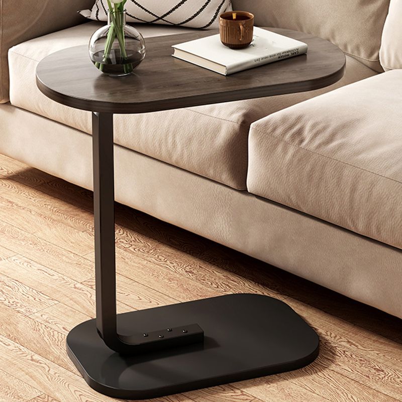 11" Wide Contemporary Corner Table Wood Oval Accent Side Table