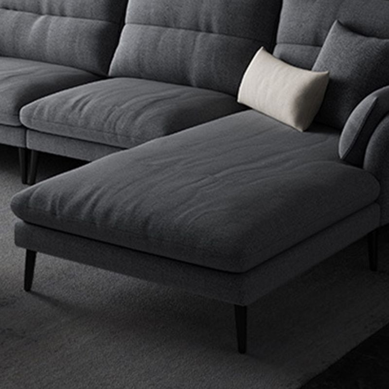 Flared Arm Fabric Sectional with Storage 4-seater Sofa & Chaise