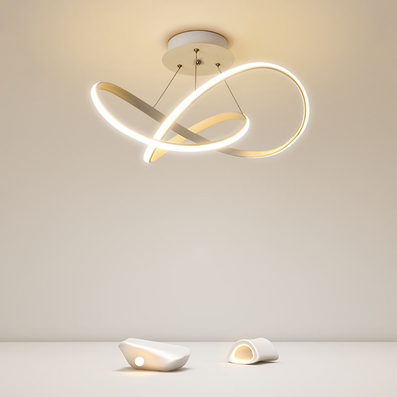 Geometry Line LED Ceiling Light Silicone Shade Modern Flush Mount Lamp for Bedroom