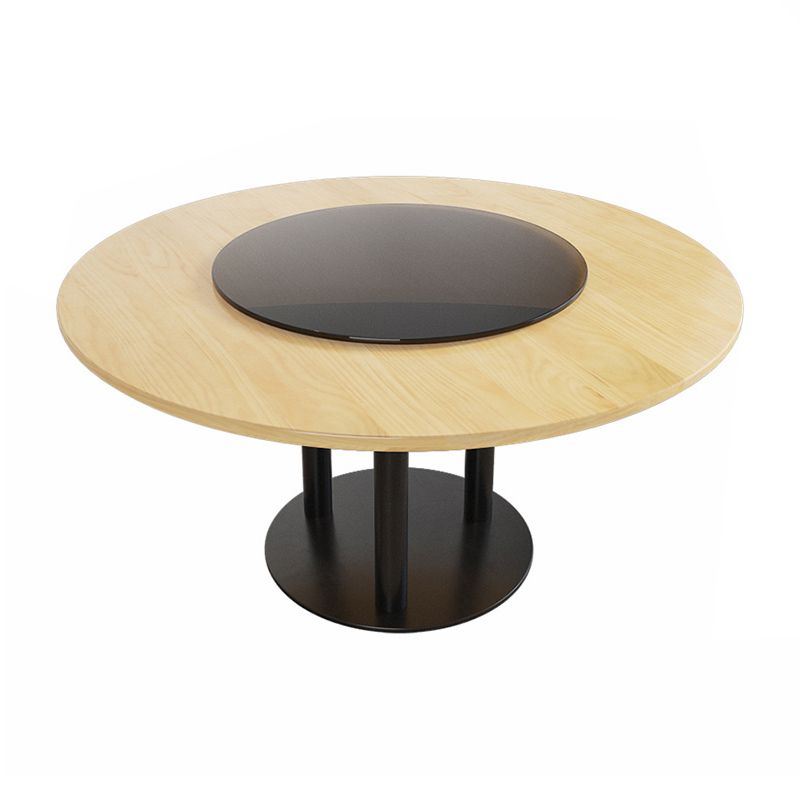 Round Solid Wood Dining Set 1/4/7 Pieces Dinette Set for Kitchen
