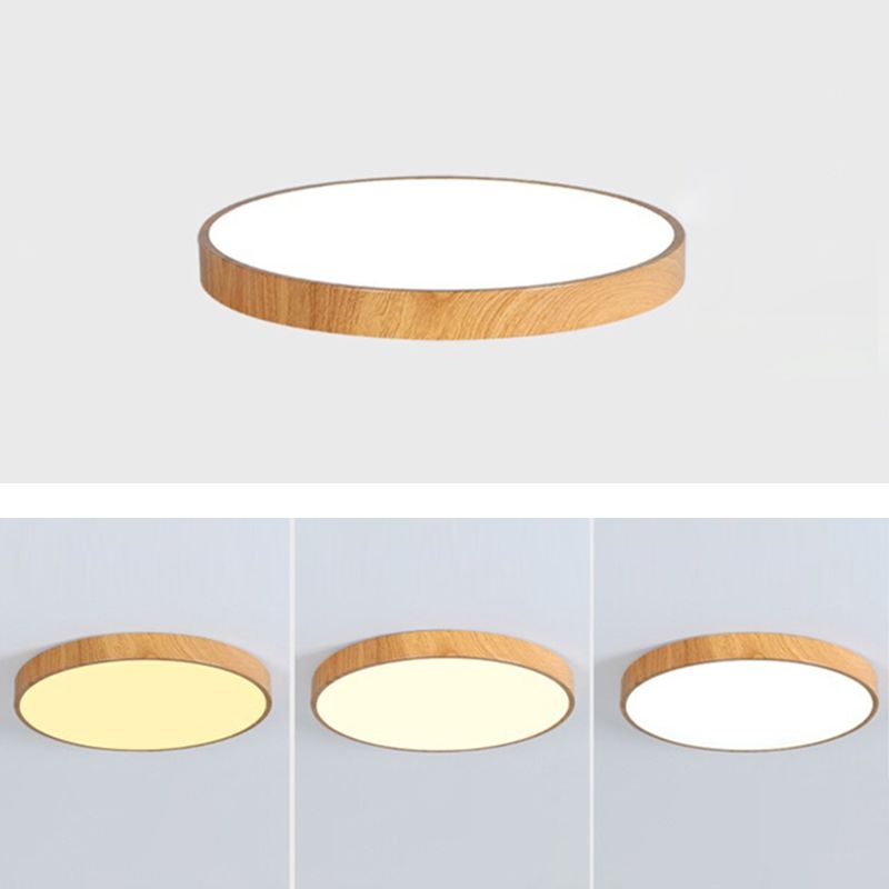 Lámpara empotrada de madera circular moderna con montaje empotrado
