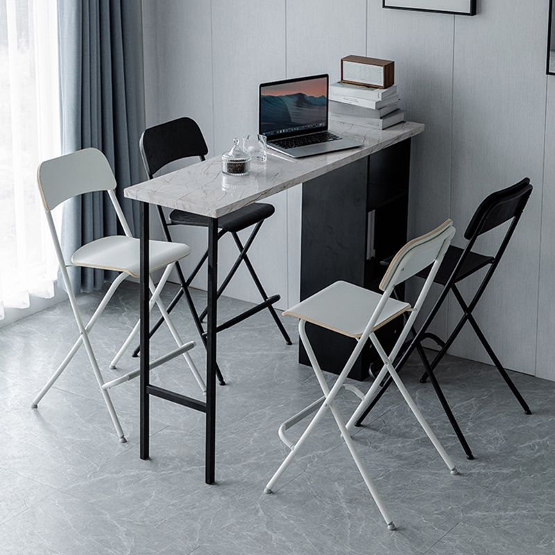 Wood Folding Bar & Counter Stool Modern Low Back Footrest Indoor Bar Stool