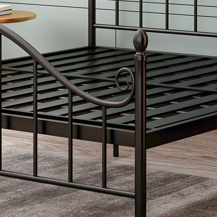 Contemporary Open-Frame Bed Steel Bed Frame with Arched Headboard