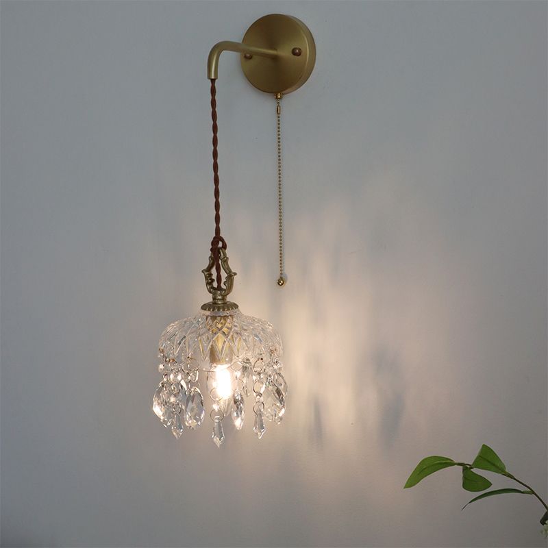 Crystal Raindrop Wall Sconce Lights Modern Style 1 Light Wall Mounted Lamps