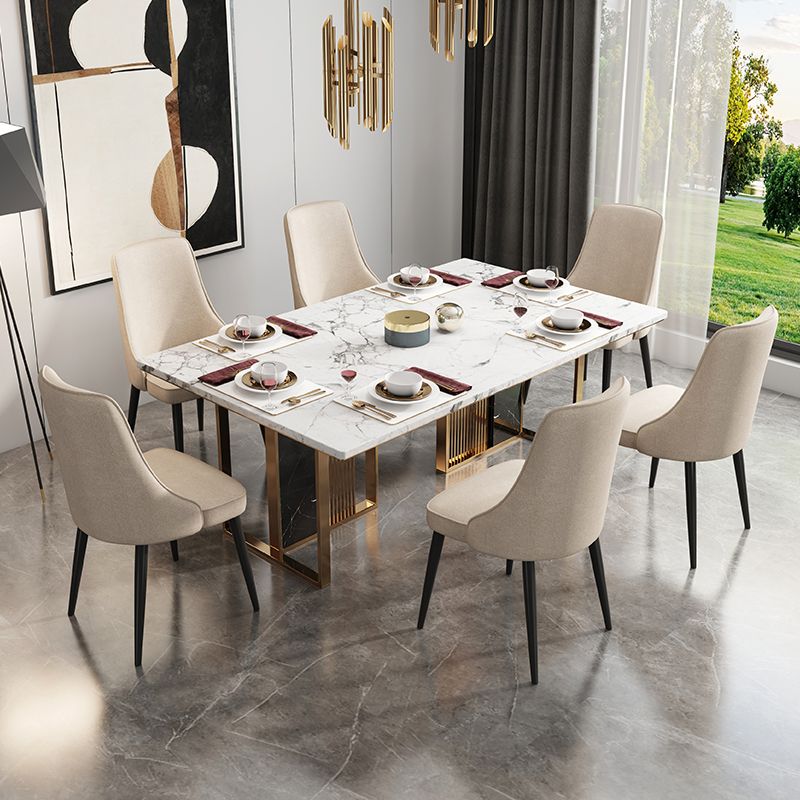 Fabric Dining Side Chair Modern Parsons Armless Chair for Dining Room