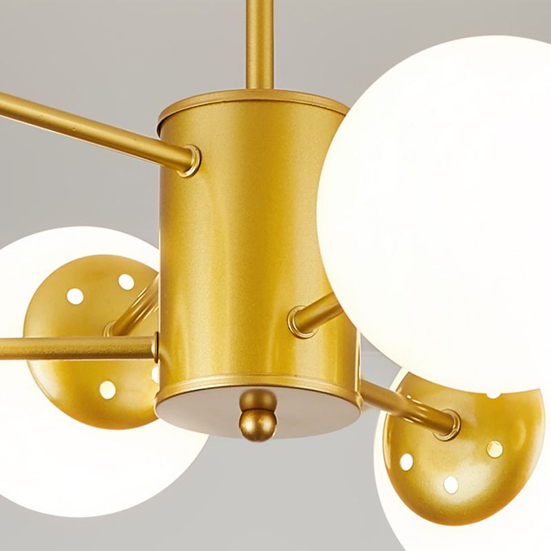 Sitting Room White Glass Chandelier Lighting Fixture Modern Chandelier Pendant Light