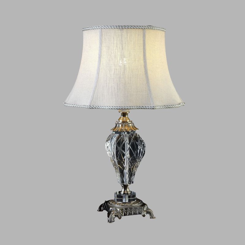 Crème grijs 1 licht nachtkastje lamp landelijk kristal urnvormig nachttafellicht voor slaapkamer