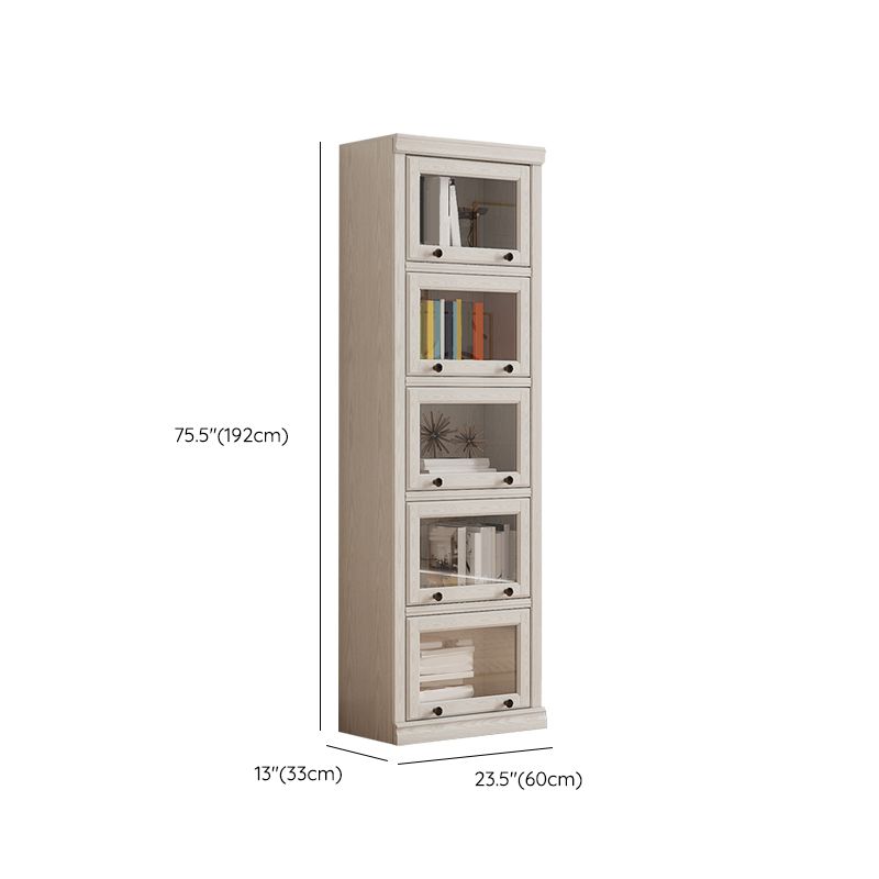 Modern Closed Back Standard Bookshelf Wooden Bookcase for Study Room
