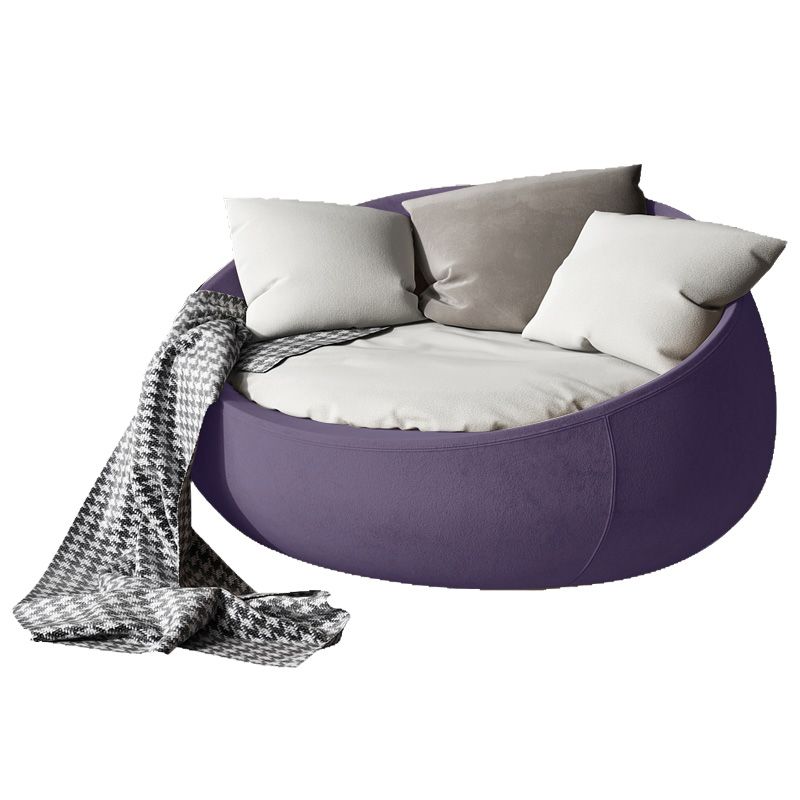 Solid Color Bedroom Cotton Removable Cushions Swivel Armless Accent Chair